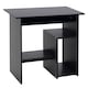 image 1 of HOMCOM Compact Small Computer Table Wooden Desk Keyboard Tray Storage Black