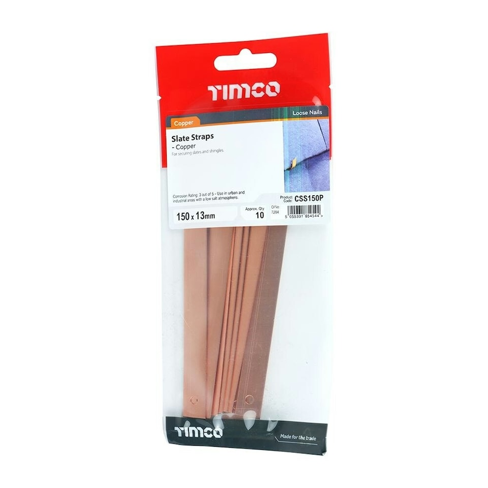 image 1 of Timco - Slate Straps - Copper (Size 150 x 13 - 10 Pieces)