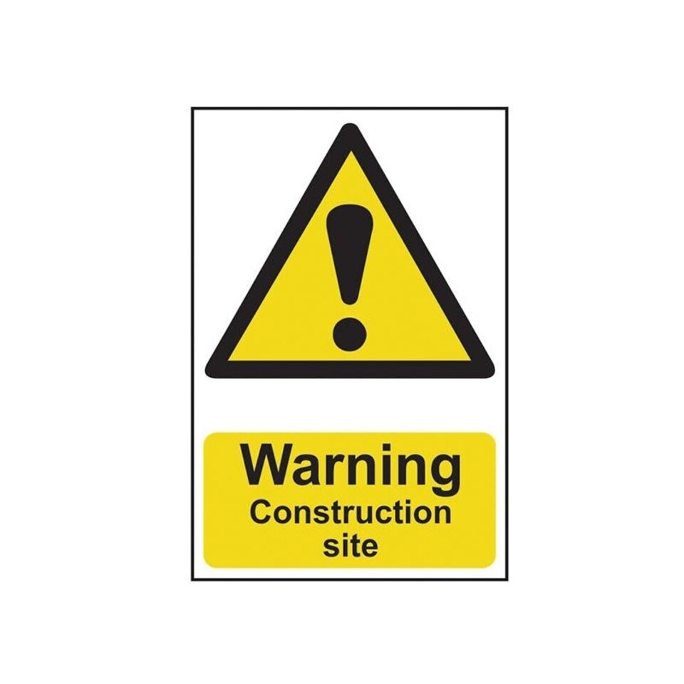 Scan Warning Construction Site - Pvc Sign 200 X 300mm - Multi Colour - 200 x 300mm