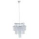 image 1 of Interiors by Premier 2 Tier 6 Light Chrome Pendant, Boutique Style Ceiling Light With Aluminium Chains, Chrome Finish Pendant