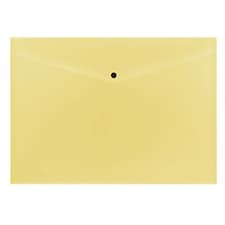 Pack of 12 Janrax A3 Yellow Document Wallets - Button Stud Folder