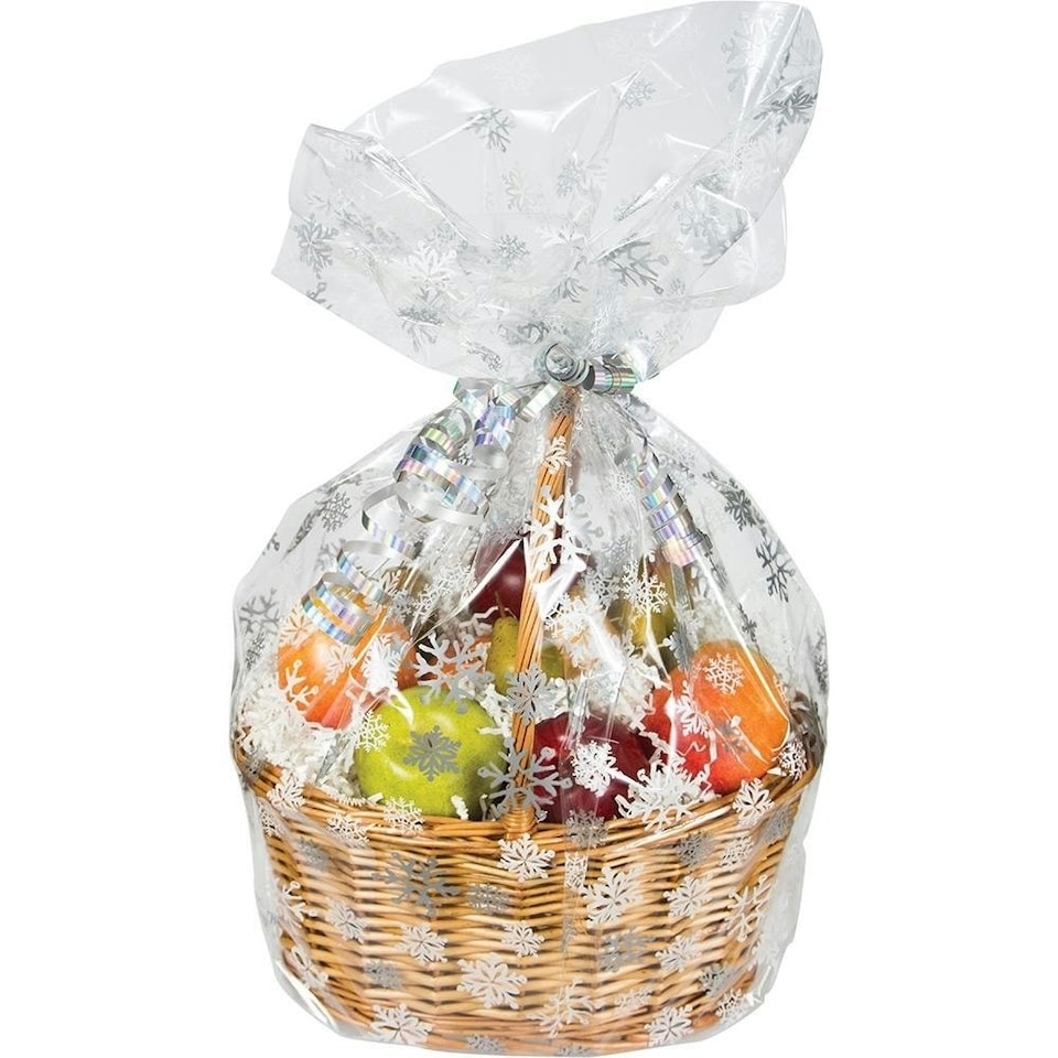Creative Party Snowflake Cellophane Party Bags - Clear - L