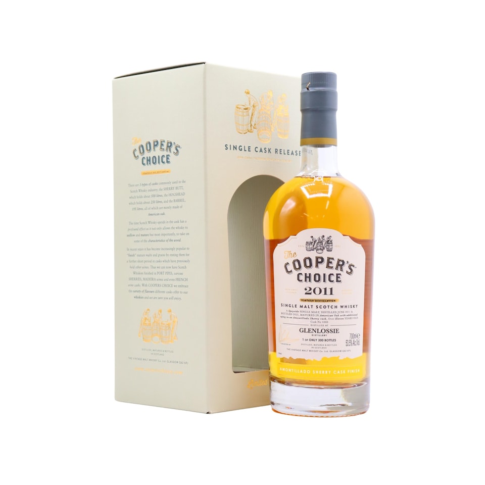 image 1 of Glenlossie - Cooper's Choice - Single Sherry Cask No. 4466 2011 11 year old Whisky | Multi | Glenlossie - Cooper's Choice - Single Sherry Cask #4466 - 2011 11 year old Whisky 70cl 53.5% ABV | 1