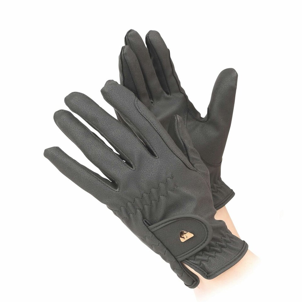 image 1 of Shires Aubrion Pu Horse Riding Gloves Black | Size: Large
Colour: Black