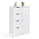 image 1 of VonHaus Holbrook White Bathroom Floor Cabinet with 4 Drawers