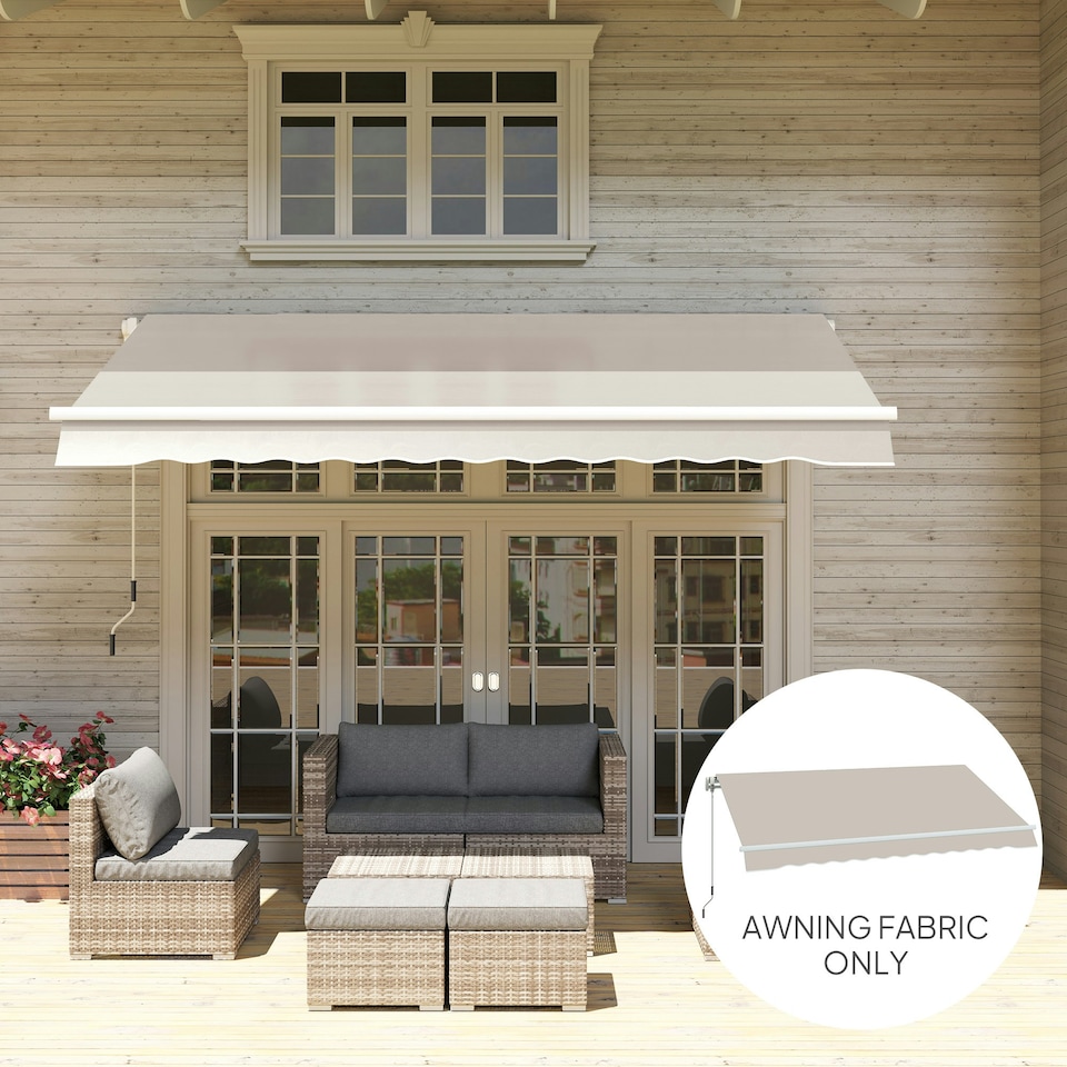 image 1 of Outsunny Replacement Canopy for 3 x 2.5 m Awning (Fabric Only) Cream | Cream