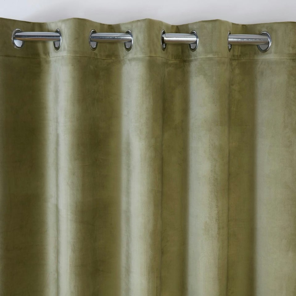 image 1 of Sundour Casa Eyelet Curtains Green Green | 66x54"