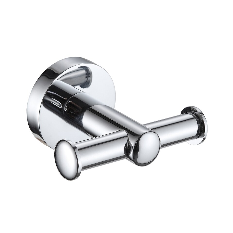 image 1 of Showerdrape Modernity Chrome Stainless Steel Wall Mounted Double Robe Hook | Silver | 1