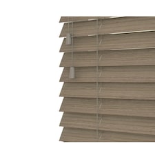 165cm Inner City Oak Wooden Venetian Blinds With Strings (130cm drop) | Brown | Brown