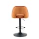 image 3 of SONARA Set of 1 Adjustable Velvet Upholstered Breakfast Bar Stools | Orange