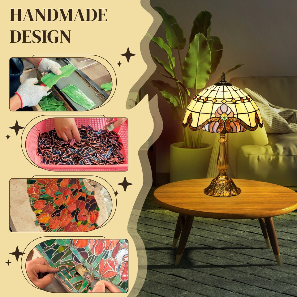 image 1 of HOMCOM Decorative Table Lamp, for Bedroom Living Room, Bulb not Included