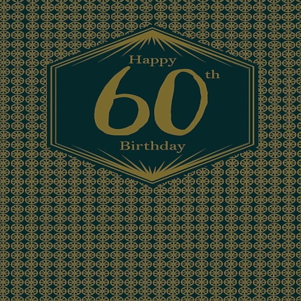 image 1 of Sixty Men's 60th Birthday Card with Gold Foil