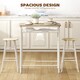 image 5 of HOMCOM Bar Table Set, Bar Table and Stools Set, Footrest and Storage Shelf, for Kitchen, Dining Room, Pub, Cafe, White and Oak
