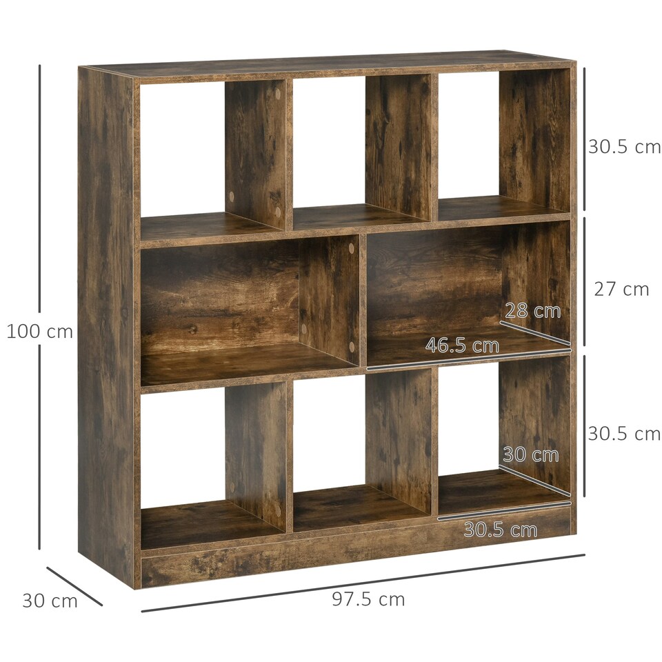 image 1 of HOMCOM Storage Shelf 3-Tier Bookcase Display Rack Home Organizer