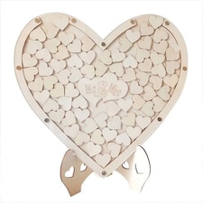 Heart Shaped Decorative Wedding Guest Book with Display Stand