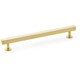 image 1 of Straight Square Bar Pull Handle - Satin Brass 192mm Centres SOLID BRASS Drawer