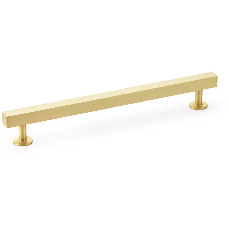 image 1 of Straight Square Bar Pull Handle - Satin Brass 192mm Centres SOLID BRASS Drawer