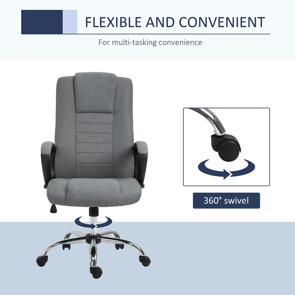 image 1 of Vinsetto Office Chair for Desk, with Height Adjustable, Wheels, Dark Grey