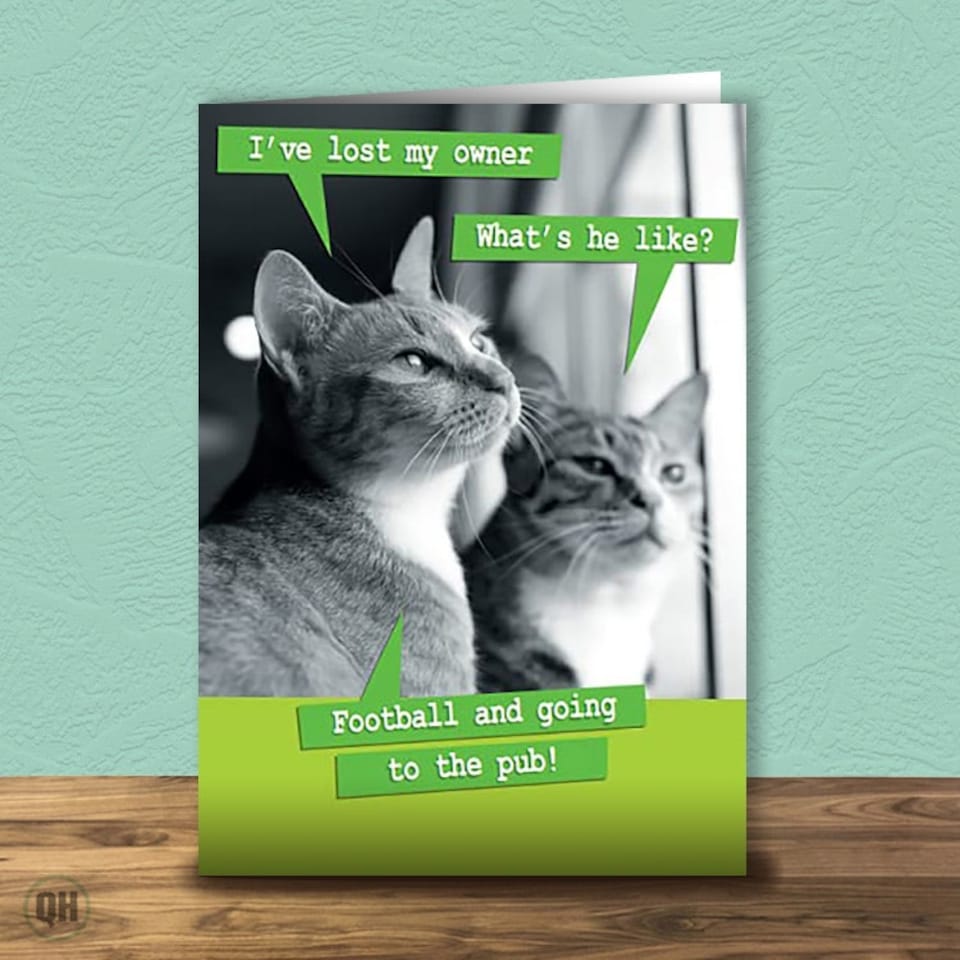 What's He Like? Football and Going To The Pub - Funny Birthday Card