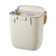 image 3 of Living and Home 12L Hanging Rubbish Bin for Kitchen Bathroom With Lid | Cream