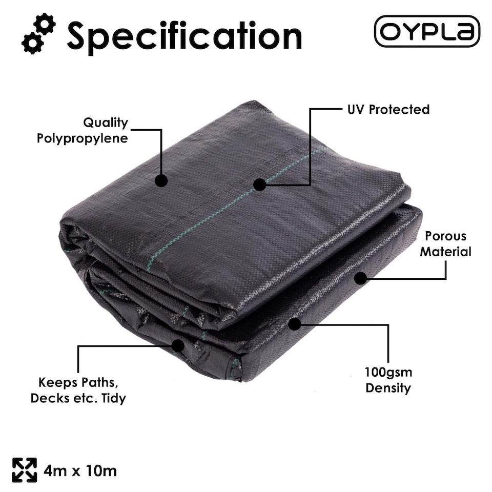 image 1 of 4m x 10m Heavy Duty Weed Control Ground Cover Membrane Sheet