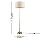 image 6 of ValueLights Traditional Style Antique Brass Sconce Floor Lamp With Beige Shade | Cream