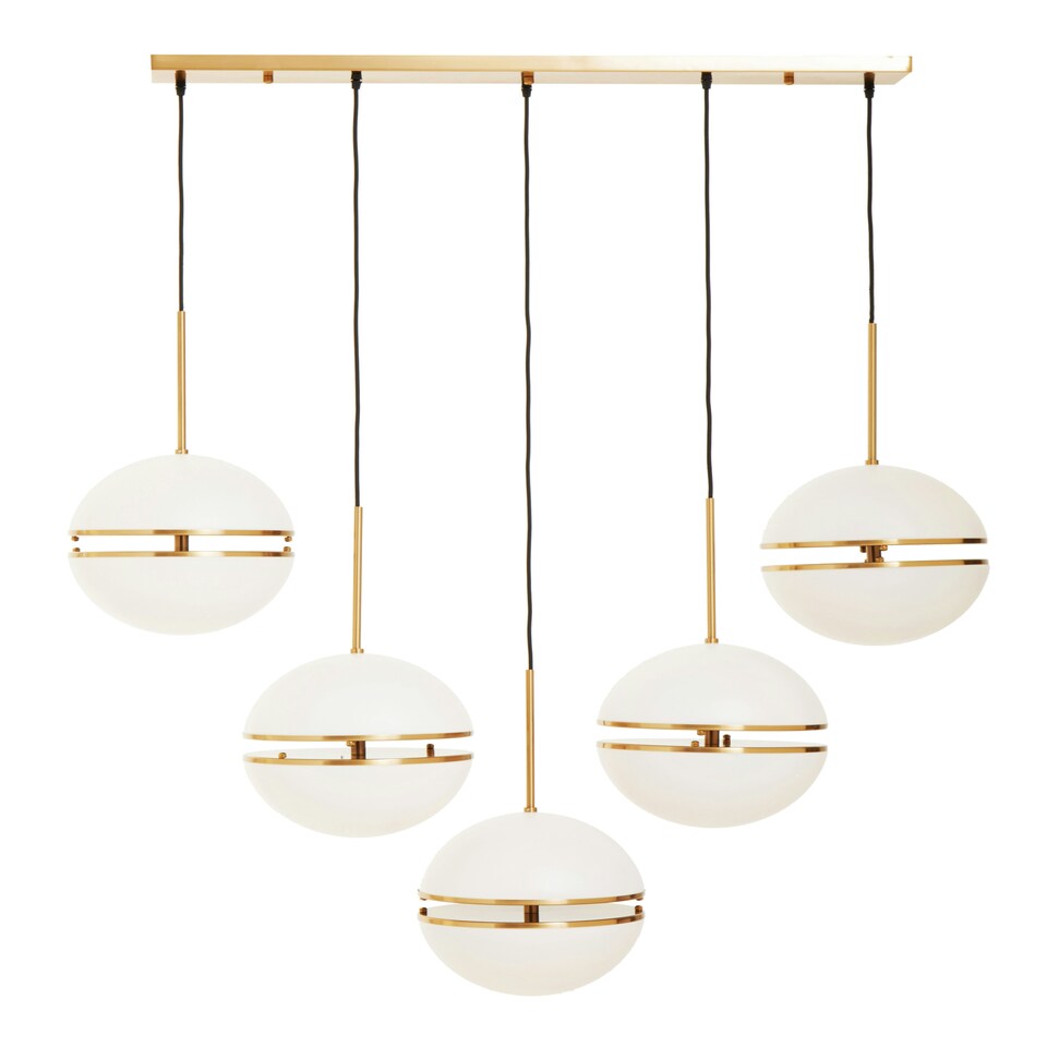 image 1 of Interiors by Premier Five Ball Brass Pendant Light