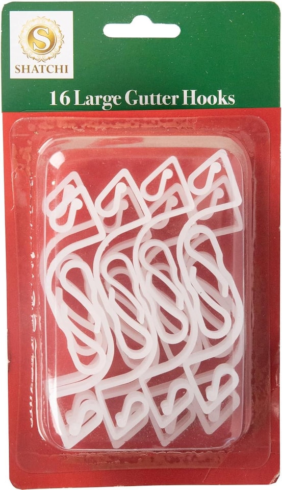 image 1 of 16Pcs Large Gutter Hooks Clear - Blend Seamlessly for Outdoor Use