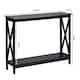 image 2 of COSTWAY 2-Tier X-design Wooden Hall Desk Side Table Black