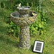 image 4 of Primrose Solar Powered Bird Bath Cobbled Stone Effect Water Feature 68cm