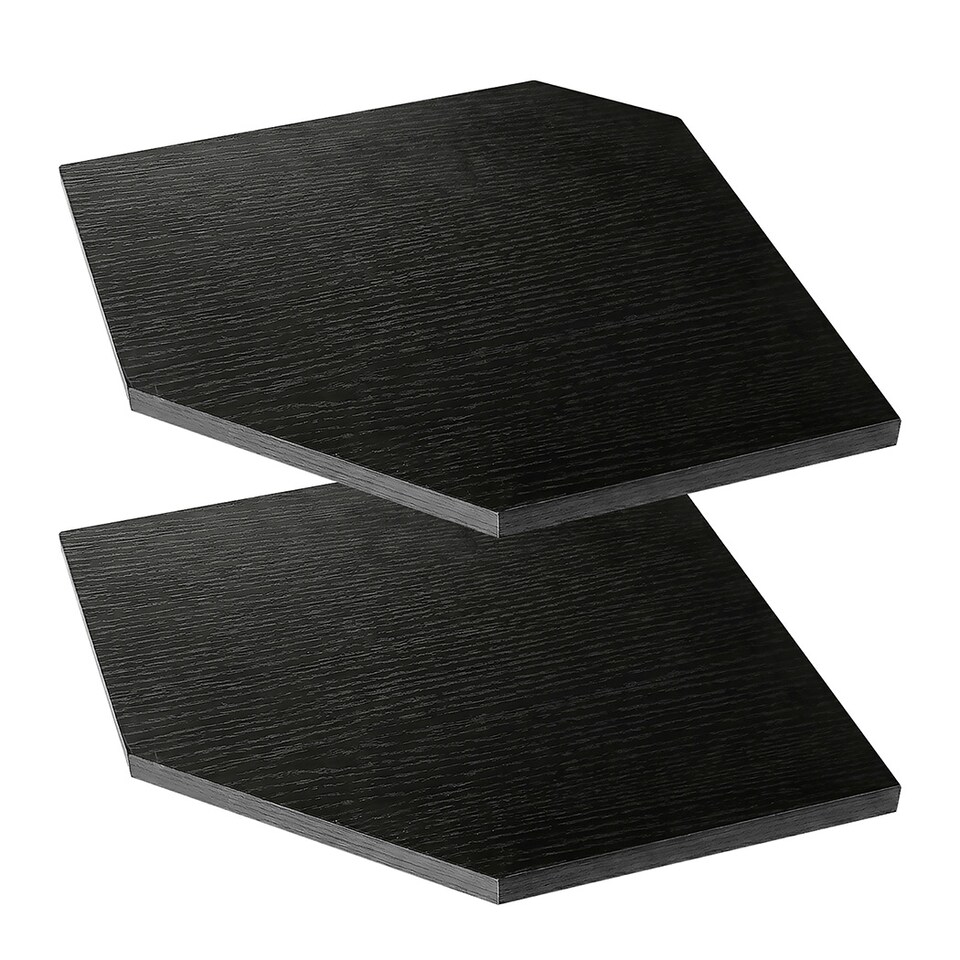 image 1 of Levede 2 Pack Wooden Floating Corner Shelves with Cable Cut Out