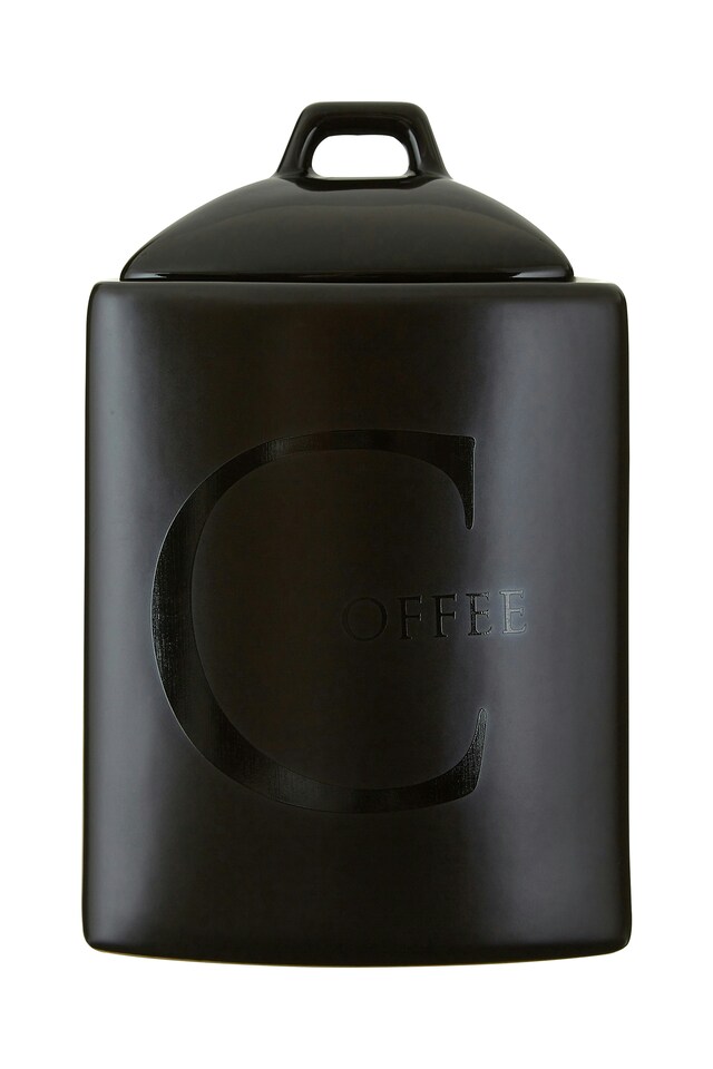image 1 of Grocer White Metal Tea Canister