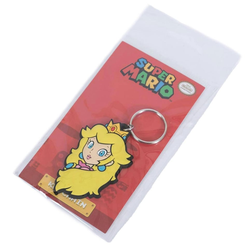 image 1 of Super Mario PVC Princess Peach Keyring - Multicoloured - One Size