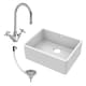 image 1 of 595mm - Single Bowl Fireclay Butler Kitchen Sink -  Overflow, Mixer Tap  & Waste