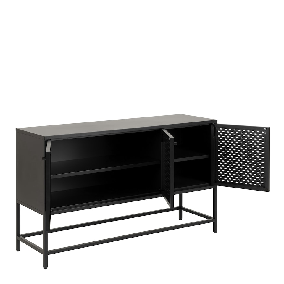 image 1 of Newcastle 3 Door Raised Sideboard in Matt Black