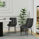 image 6 of Set of 8 Nova Modern Faux Leather Dining Chair Padded Seat Metal Legs Kitchen (Black) | Black | Black | One Size