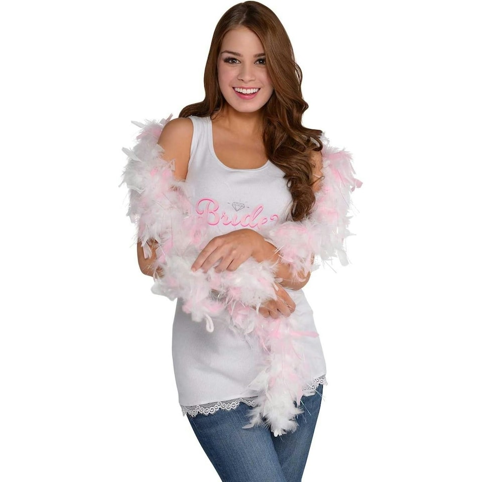 Amscan Boa Hen Night Costume Accessory - Pink/White - One Size