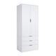 image 9 of Phoenix Wardrobe 2 Door 3 Drawers Bedroom Home Furniture Clothing Storage Shelf | White