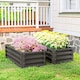 image 8 of Outsunny Set of 2 Raised Garden Bed Galvanised Planter Box, Dark Grey