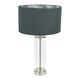 image 4 of ValueLights Balan Glass with Chrome Table Lamp Charcoal Chrome Shade | Grey