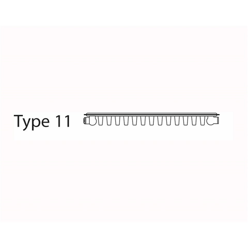 image 1 of 500mm (H) x 400mm (W) - Type 11 Radiator - Single Panel Convector - White Enamel (RAL 9016) - (0.5m x 0.4m) (20" x 16")