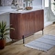 image 2 of Opal Sideboard with Marble Top & Metal Legs - L40 x W160 x H90 cm | Brown