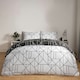 image 3 of OHS Geometric Reversible Print Duvet Cover and Pillowcase Set, King - Black