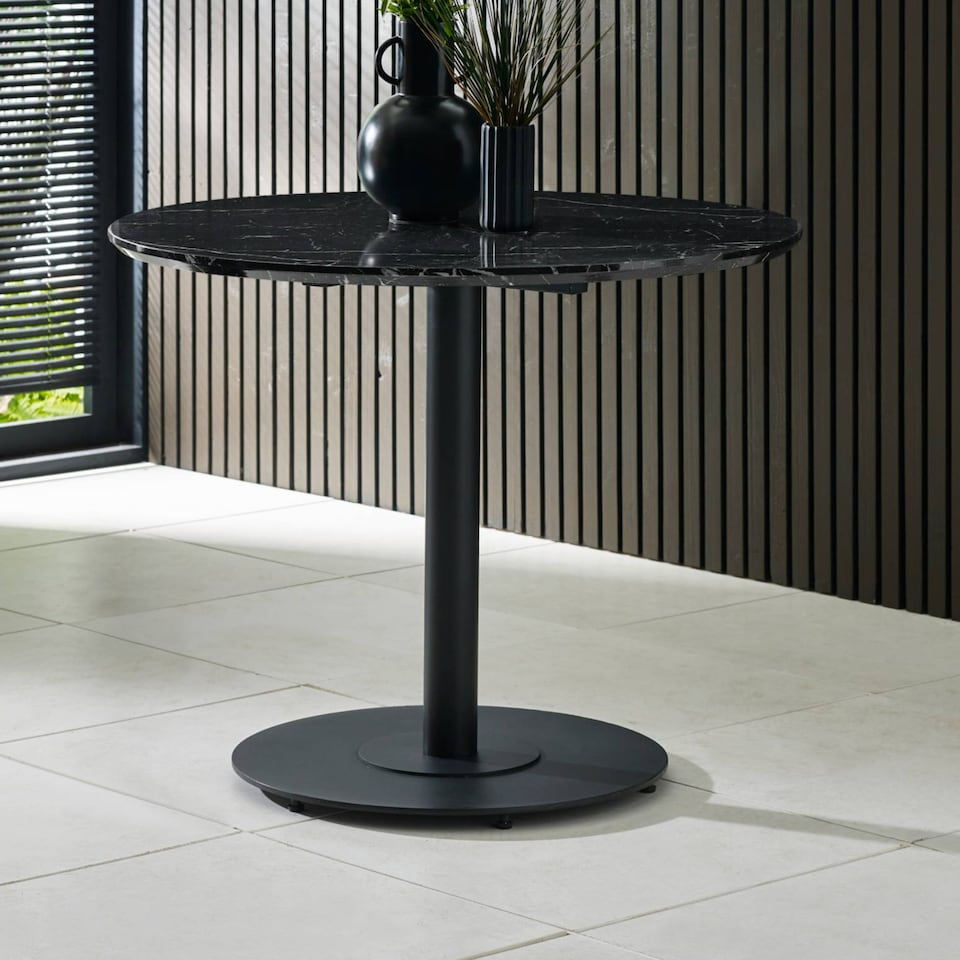 image 1 of Luca 80cm Round Dining Table Black