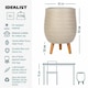 image 4 of Plaited Style Beige Planter with Legs, Round Indoor Plant Pot Stand for Indoor Plants by Idealist Lite D30 H43 cm, 19L