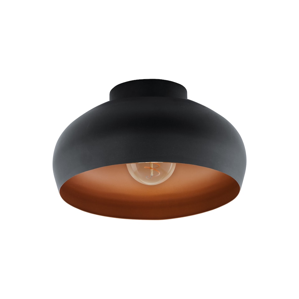 image 1 of EGLO Mogano 2 Ø280 Black/Copper Ceiling Light