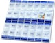 image 1 of 7 Day Pill Organizer Push Button Box Large Compartments Compact Spill-Proof Home