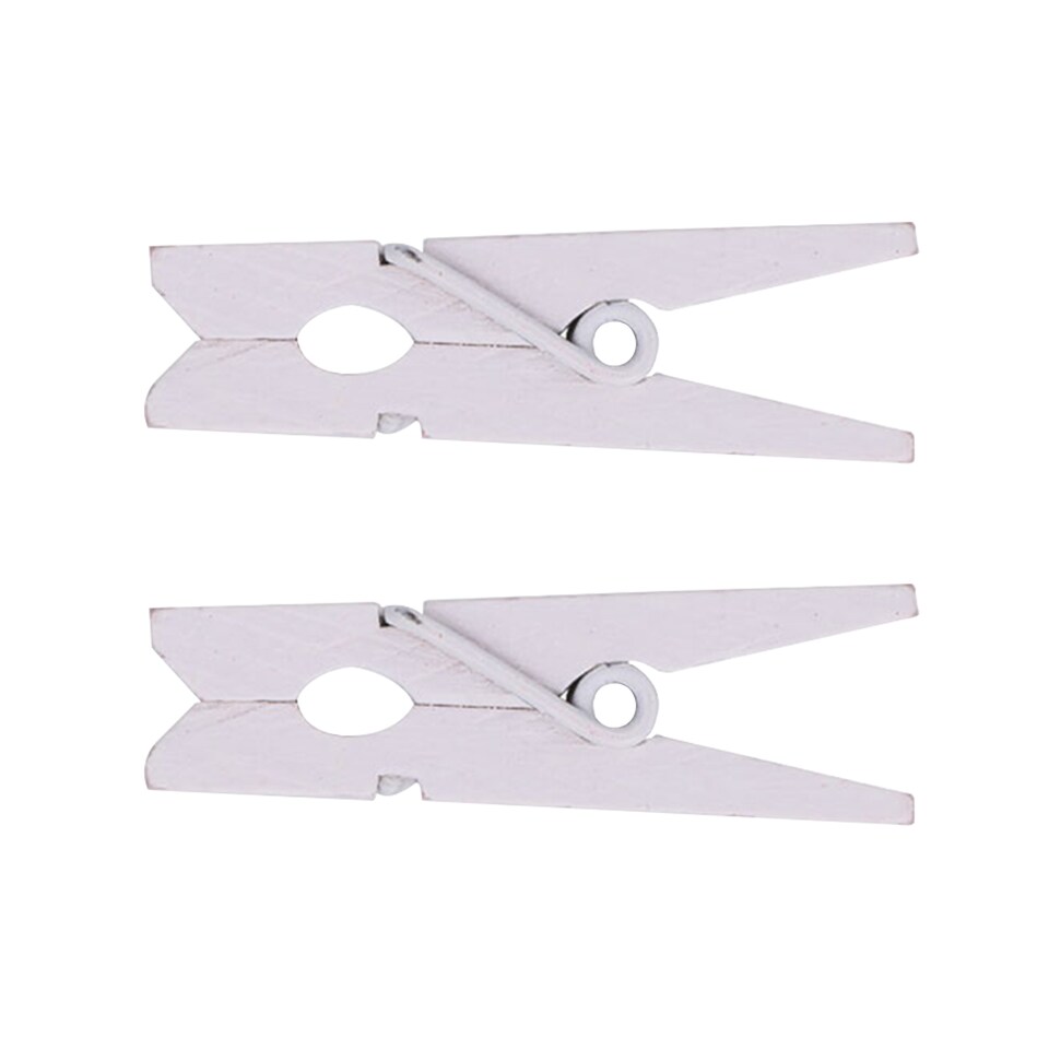 image 1 of 3.5cm Tiny Pegs, Mini Wooden Peg Silver Craft Pegs - 50pcs