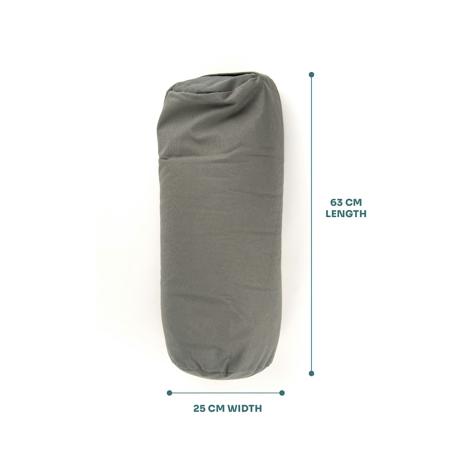 image 1 of Myga Grey Yoga Buckwheat Support Bolster Pillow