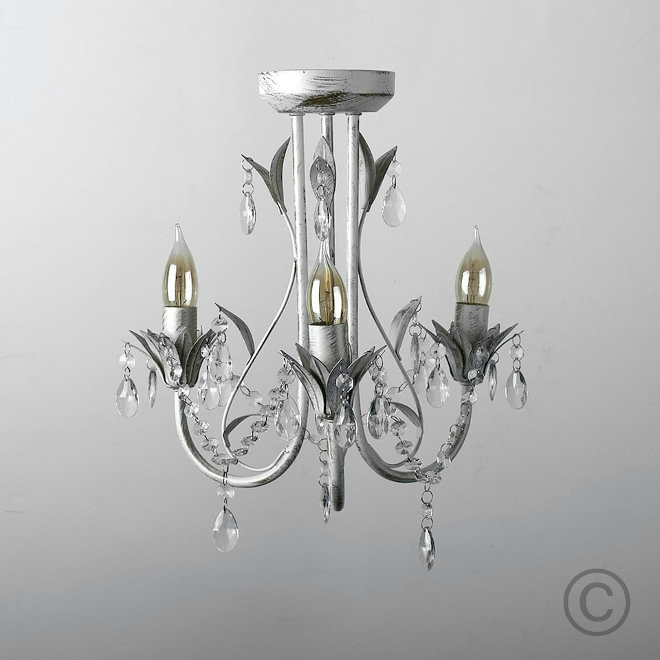 image 1 of ValueLights Pair of White Ceiling Light Chandelier